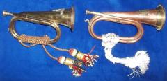2 Vintage Brass Bugles