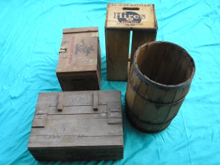 Old Wooden Boxes & Barrels